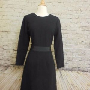 J Crew Double-Faced Wool Crepe Black Dress sz 6